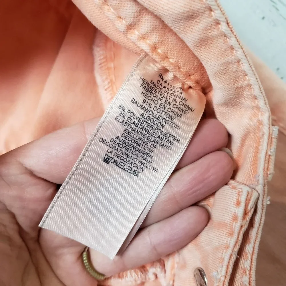 Vintage True Religion Coral Pink Skinny Jeans Size 26 Y2K Stretch - Picture 6 of 13